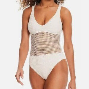 NWT! Sanctuary White Sand Crochet One Piece Swimsuit NEW!